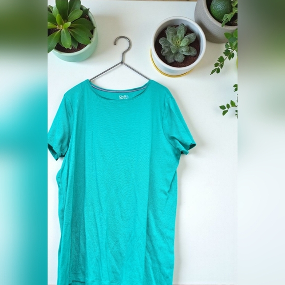 Croft & Barrow Essential Crewneck Tee Color: Greenway, Size: LARGE(EUC) - Picture 5 of 8